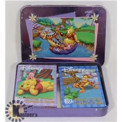 WINNIE THE POOH COLLECTORS PLAYING CARD AND TIN