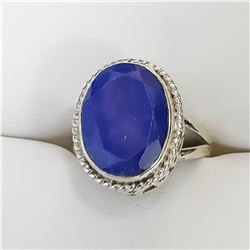 SILVER LAPIS LAZULI 7G  RING (~SIZE 7-11.5)
