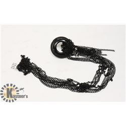 BLACK BRASS MULTI CHAIN NECKLACE