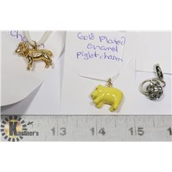 3 CHARMS WITH SWAROVSKI CRYSTALS