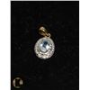 Image 1 : #144-SKY BLUE TOPAZ & CZ PENDANT