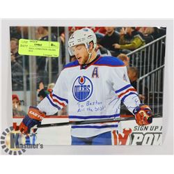 TAYLOR HALL EDMONTON OILERS SIGNED 8X10