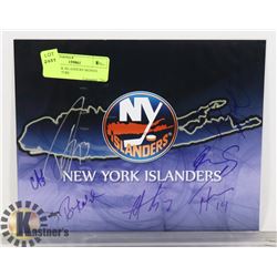 NEW YORK ISLANDERS SIGNED LOGO PICTURE