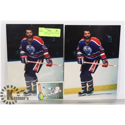 DAVE SEMENKO EDMONTON OILERS 8X10 X2 AND CARD
