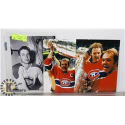 LOT OF THREE MONTREAL CANADIENS 8X10 PHOTOS