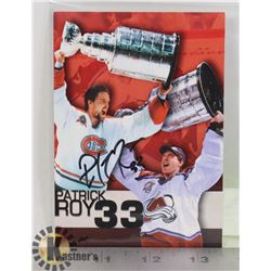 PATRICK ROY AUTOGRAPHED POSTCARD