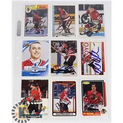 9 AUTOGRAPHED CHICAGO BLACKHAWKS HOCKEY CARDS