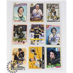 9 AUTOGRAPHED BOSTON BRUINS HOCKEY CARDS