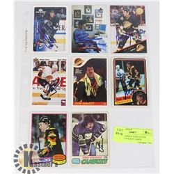 8 AUTOGRAPHED VANCOUVER CANUCKS HOCKEY CARDS
