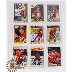 9 AUTOGRAPHED CALGARY FLAMES HOCKEY CARDS