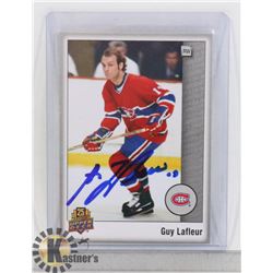 GUY LAFLEUR MONTREAL CANADIANS SIGNED CARD
