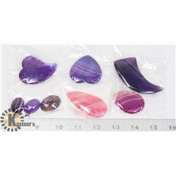 6 PCS OF PURPLE/ PINK PENDANTS