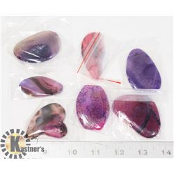 7PCS OF PURPLE/ PINK PENDANTS
