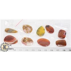 9PCS OF YELLOW/ ORANGE GEMSTONE PENDANTS