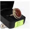 Image 1 : .925 SILVER RING SZ 9.5 W/ LARGE POLISHED LAPIDARY