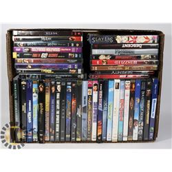 FLAT OF ASSORTED DVDS INCLUDING SOME DISNEY