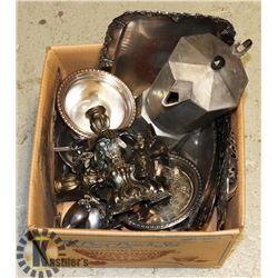 ASSORTED VINTAGE SILVER PLATED PIECES (SERVING PLATERS,