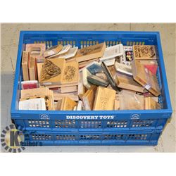 LARGE CRATE OF RUBBER STAMPS