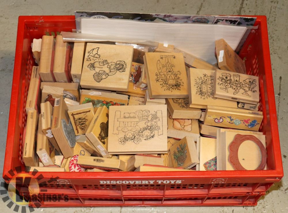 LARGE CRATE OF RUBBER STAMPS