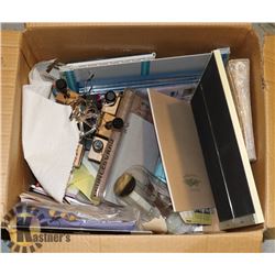 BOX OF CRAFTING SUPPLIES