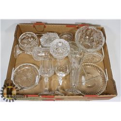FLAT OF ASSORTED CRYSTAL AND GLASSWARE