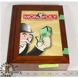ORIGINAL MONOPOLY IN WOODEN CARRYING CASE