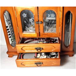 4)  NEW, DELUXE JEWELRY BOX AND CONTENTS