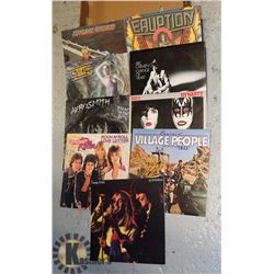 FLAT OF RECORDS INCLUDING KISS, AEROSMITH,