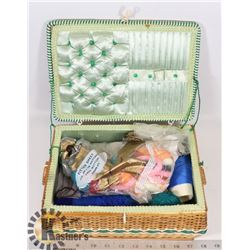 SEWING BASKET WITH CONTENTS
