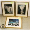 Image 1 : SET OF 3 WOOD FRAMED PICTURES INCL.