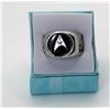 Image 1 : 10)  SILVER TONE AND BLACK ENAMEL STAR TREK