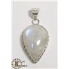 Image 1 : #60-NATURAL MOONSTONE PENDANT -.925 SILVER PLATED