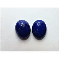 19)  LOT OF 2  NATURAL OVAL LAPIS LAZULI