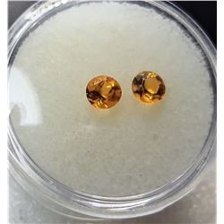23)  LOT OF 2 MATCHED ROUND CITRINE GEMSTONES