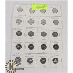 LOT OF 20 UNCIRCULATED 2016 CANADIAN NICKELS