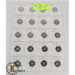 LOT OF 20 UNCIRCULATED 2016 CANADIAN NICKELS