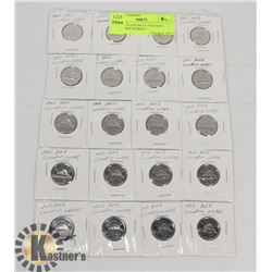LOT OF 20 UNCIRCULATED 2016 CANADIAN NICKELS