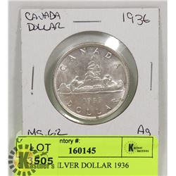 CANADA SILVER DOLLAR 1936