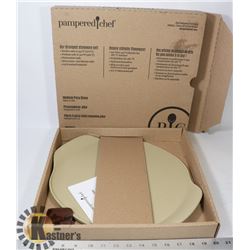 NEW PAMPERED CHEF MEDIUM PIZZA STONE STONEWARE