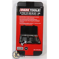 NEW OEMTOOLS 40 PC TAP & DIE SET - SAE