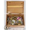 Image 1 : ESTATE TRINKET BOX FULL OF ASSORTED PINS AND MORE