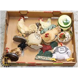 FLAT OF ROOSTER THEME ORNAMENTS