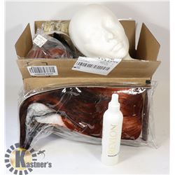 NEW WIGS FOR MANNEQUINS, 2 LONG RED/BROWN