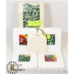 NEW SET OF 4 HAND PAINTED WINE THEMED ART