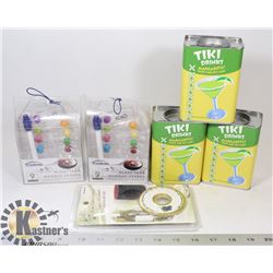 NEW:  2 SETS OF 9 TRUDEAU GLASS TAGS,  20 WINE