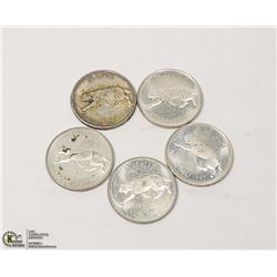 5 SILVER 25 CENTS  SILVER 1967 COUGAR