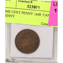 ONE CENT 1888 CANADIAN PENNY
