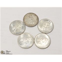 5 SILVER 25 CENTS  SILVER 1967 COUGAR