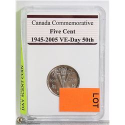CANADIAN COMMEMORATIVE VE DAY 1945-2005 5CENT COIN