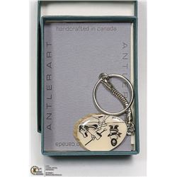 INUIT ART ON ANTLER FISHER MEN KEY CHAIN